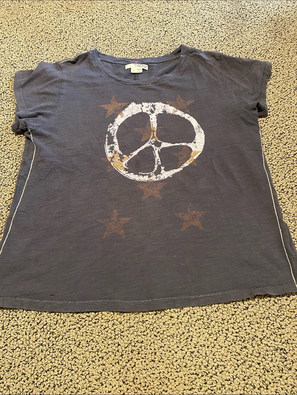 Gray Short Sleeve Peace Sign Tee